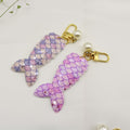 Metal Pearl Mermaid Tail Sequin Keychain Bag Charm Gift view 3