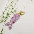 Metal Pearl Mermaid Tail Sequin Keychain Bag Charm Gift view 6