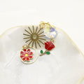 Metal Sunflower Rose Door Clasp Keychain Bag Charm view 3