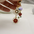 Metal Sunflower Rose Door Clasp Keychain Bag Charm view 4