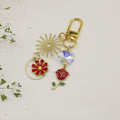 Metal Sunflower Rose Door Clasp Keychain Bag Charm view 2