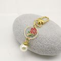 Zinc Alloy Rose Drop Oil Keychain Bag Charm Gift view 3