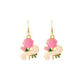 Sweet Pink Enamel Mother's Day Flower Envelope Heart Alloy Hook Drop Earrings view 5