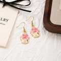 Sweet Pink Enamel Mother's Day Flower Envelope Heart Alloy Hook Drop Earrings view 4