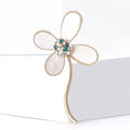 Luxury Alloy Abalone Shell Clover Brooch For Women's Clothing view 2