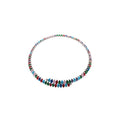 Luxury Copper Zircon Teardrop Open Choker Bracelet Earrings Jewelry Set view 5