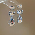 Chic Copper Rhinestone Square Teardrop Tassel Drop Earrings With Silver Pins view 1