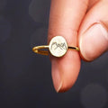 Minimal Laser Engraved Oval Hook Geometric Ring For Women, Trendy Gift Jewelry view 3