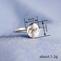 Minimal Laser Engraved Oval Hook Geometric Ring For Women, Trendy Gift Jewelry view 4