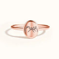 Minimal Laser Engraved Oval Hook Geometric Ring For Women, Trendy Gift Jewelry view 5