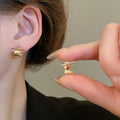 Copper English Letter Stud Earrings For Women Minimalist Geometric Light Luxury Jewelry view 4