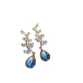Light Luxury Copper Zircon Flower Stud Earrings For Women Vintage Floral Design view 5