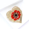 Alloy Enamel Heart Poppy Brooch Small Women Clothing Lapel Pin view 4