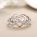 Hollow Heart Ring For Women Elegant Two Tone Mobius Band Fashion Jewelry view 2