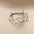 Hollow Heart Ring For Women Elegant Two Tone Mobius Band Fashion Jewelry view 4