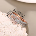 Two Tone Electroplated Knot Ring For Women, Micro Paved Zircon Fashion Jewelry view 4