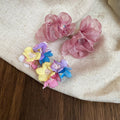 Fabric Chiffon Flower Stud Earrings For Women Fresh Sweet Beach Vacation Style Jewelry view 4