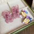 Fabric Chiffon Flower Stud Earrings For Women Fresh Sweet Beach Vacation Style Jewelry view 2