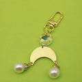 Metal Pearl Shell Moon Heart Keychain Bag Charm Gift view 1