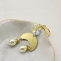 Metal Pearl Shell Moon Heart Keychain Bag Charm Gift view 2