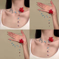 Dopamine Floral Acrylic Rice Bead Necklace Beach Vacation Sweet Collarbone Choker view 1