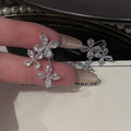 Copper Zircon Flower Clip-on Earrings For Women, Minimalist Light Luxury Cartilage Ear Cuff view 2