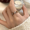 Zircon Enamel Round Open Ring With French Vintage Design For Women view 3