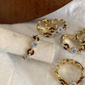 Zircon Enamel Round Open Ring With French Vintage Design For Women view 2
