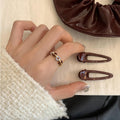 Zircon Enamel Round Open Ring With French Vintage Design For Women view 4