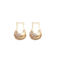 Light Luxury Copper Zircon Oval U-Shaped Earrings Retro Elegant Geometric Ear Cuffs view 5