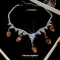 Light Luxury French Vintage Teardrop Zircon Tassel Alloy Collarbone Necklace view 4