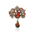 Alloy Crystal Glass Leaf Pendant Brooch Pin For Women's Clothing view 1