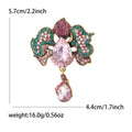 Alloy Crystal Glass Leaf Pendant Brooch Pin For Women's Clothing view 5