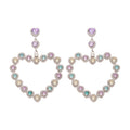 Alloy Rhinestone Hollow Heart Stud Earrings Chic Statement Light Luxury Jewelry For Women view 5