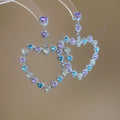 Alloy Rhinestone Hollow Heart Stud Earrings Chic Statement Light Luxury Jewelry For Women view 1