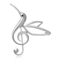 Alloy Enamel Hummingbird Music Note Brooch For Suit And Shawl Decoration view 5