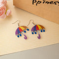 Colorful Acrylic Umbrella Drop Creative Dopamine Rainbow Rain Charm Summer Vacation Earrings view 2