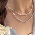 French Light Luxury Faux Pearl Beaded Necklace For Women Vintage Palace Style Round Geometric Collarbone Jewelry view 1