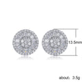 Round Crystal Cluster Stud Earrings in Silver Tone view 5