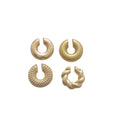 Vintage Round Geometric Plastic Twist Wrinkle Ear Cuff Clip-on Earrings for Non Pierced Ears view 5