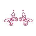 Chic Copper Butterfly Zircon Inlaid Drop Earrings With Silver Pins For Women view 5