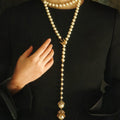 Light Luxury Faux Pearl Rhinestone Flower Bird Long Necklace For Women view 1