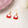 Vintage Red Enamel Heart Best Mom Banner Alloy Drop Dangle Hooks Sweet Mother's Day Fashion Earrings view 4