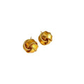 Copper 3D Flower Stud Earrings With Shiny Sequins Light Luxury Minimalist Style view 5