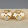 Metal Hollow Triangle Ear Cuffs For Women, Multicolor Rose Flower Chic Elegant Earrings view 2