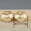 Metal Hollow Triangle Ear Cuffs For Women, Multicolor Rose Flower Chic Elegant Earrings view 4