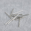 Slim Straight Silver Tone Ear Stud Bars With Tiny Flat Ends view 5