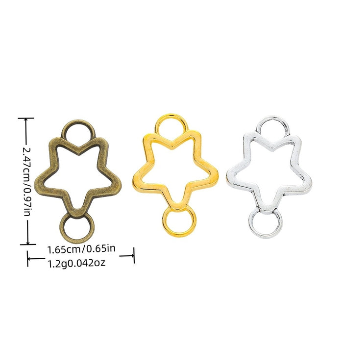 Zinc Alloy Hollow Star Jewelry Findings Accessories for DIY Jewelry Making