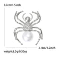 Metal Alloy Rhinestone Pearl Spider Brooch For Fashion Clothing Decoration view 6