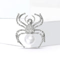 Metal Alloy Rhinestone Pearl Spider Brooch For Fashion Clothing Decoration view 4